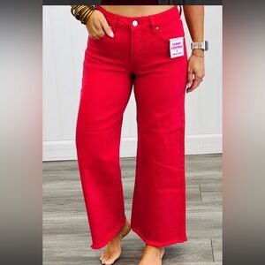 Risen Jeans Red Tummy Control Pants